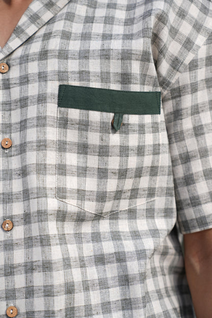 Sutra Camp Collar Check Shirt