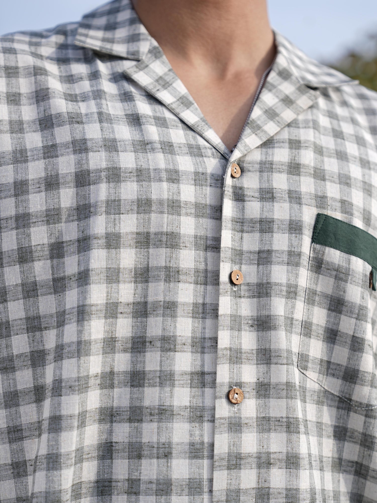 Sutra Camp Collar Check Shirt