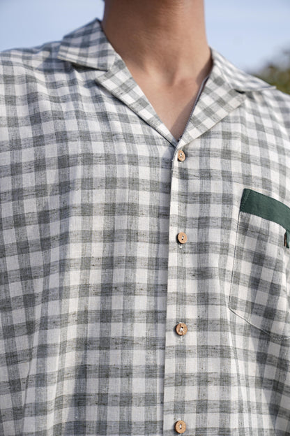 Sutra Camp Collar Check Shirt
