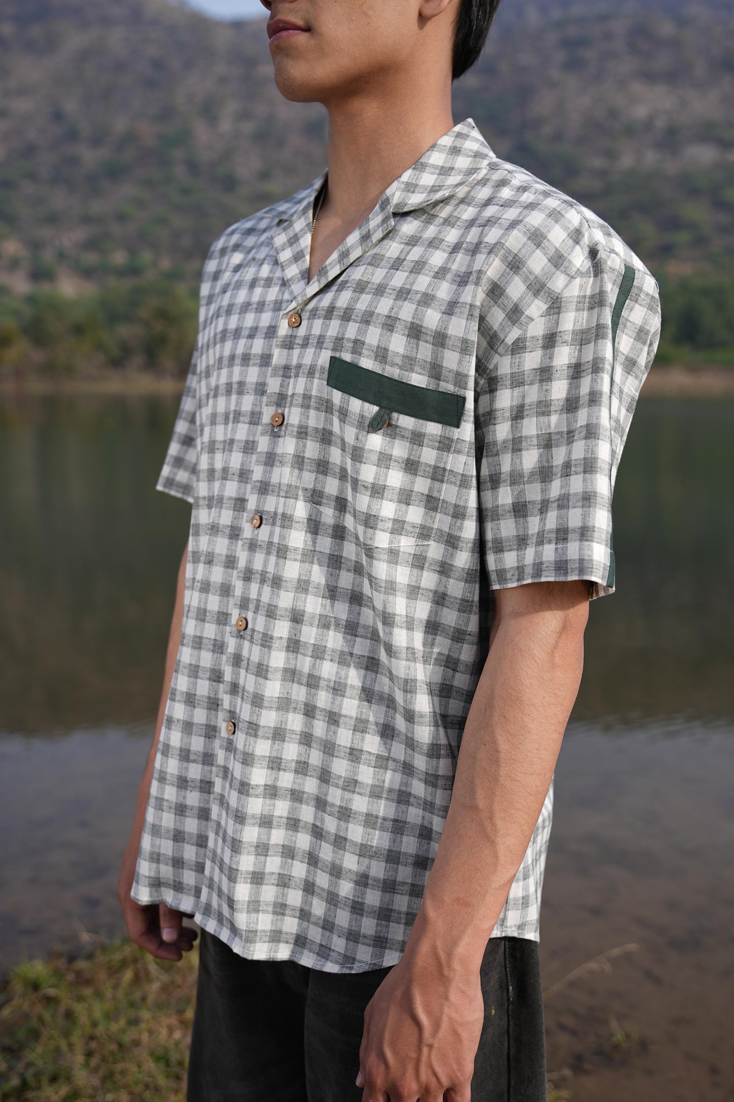 Sutra Camp Collar Check Shirt