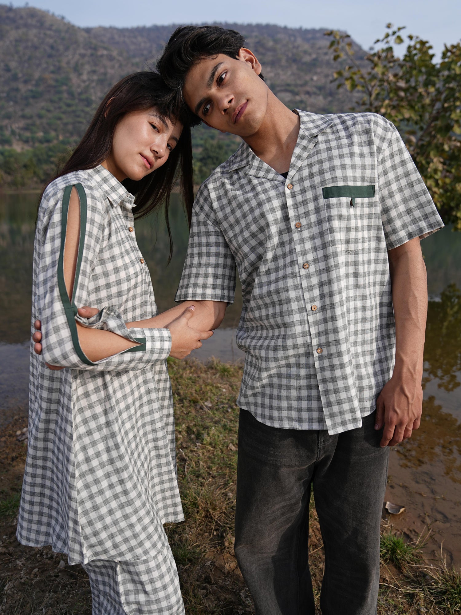 Sutra Camp Collar Check Shirt