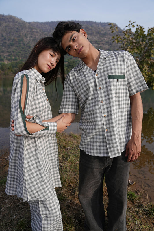 Olive Check Coord & Kurta Duo