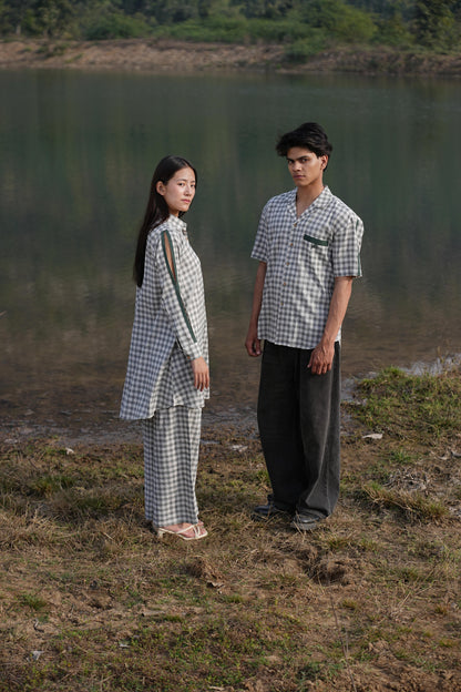 Sutra Camp Collar Check Shirt