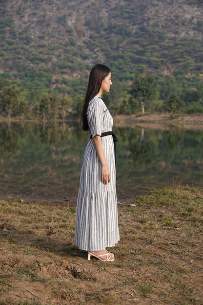 Sutra Midi Stripe Dress