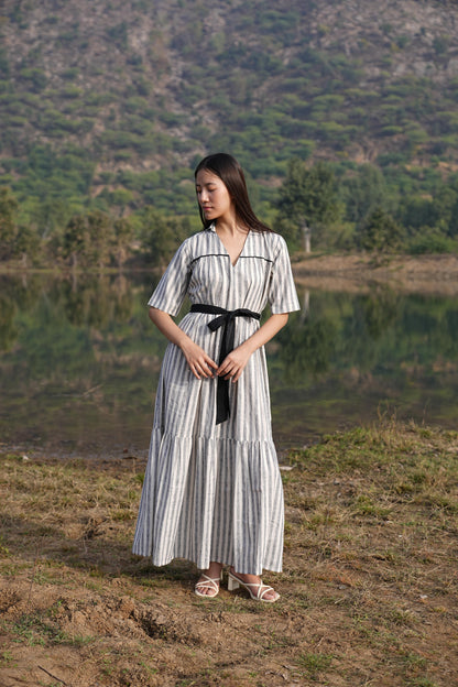 Sutra Midi Stripe Dress