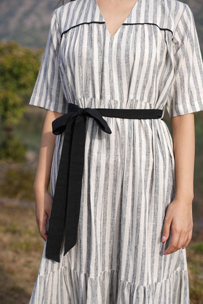 Sutra Midi Stripe Dress