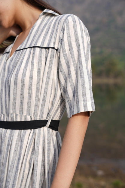 Sutra Midi Stripe Dress