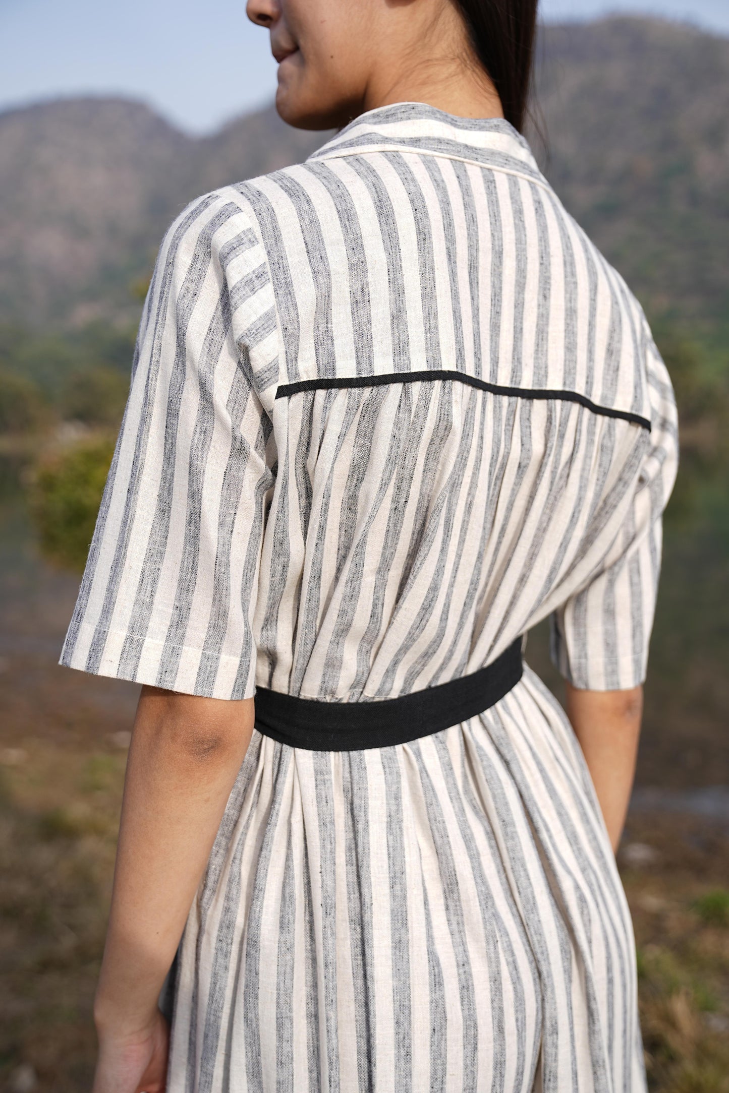Sutra Midi Stripe Dress
