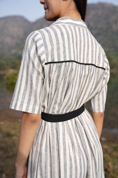 Sutra Midi Stripe Dress