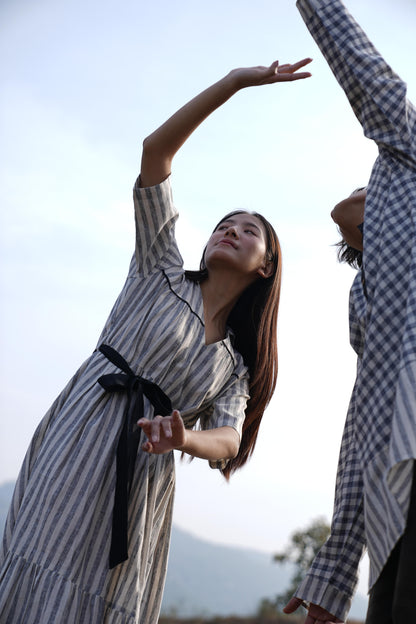 Sutra Midi Stripe Dress