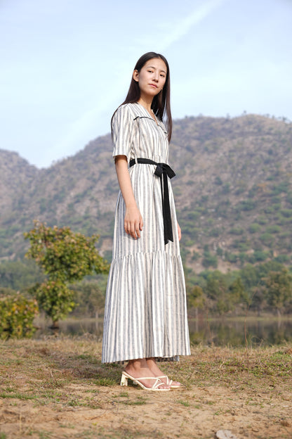 Sutra Midi Stripe Dress
