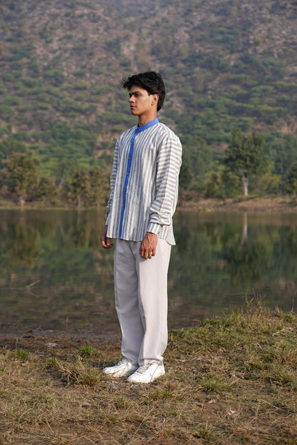 Sutra Asymmetric Stripe Shirt