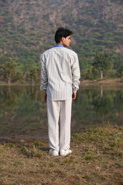 Sutra Asymmetric Stripe Shirt