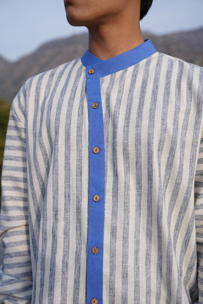 Sutra Asymmetric Stripe Shirt