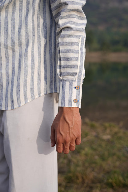 Sutra Asymmetric Stripe Shirt