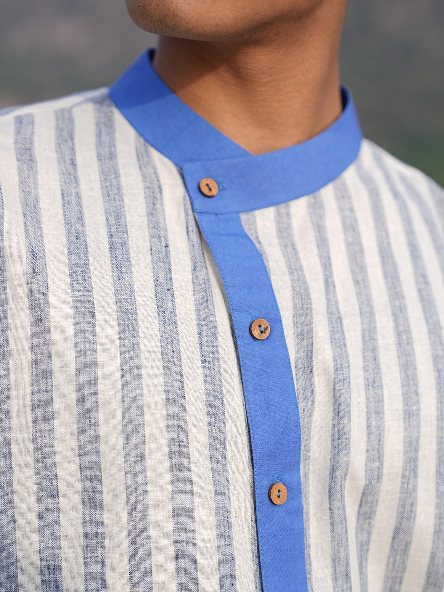 Sutra Asymmetric Stripe Shirt