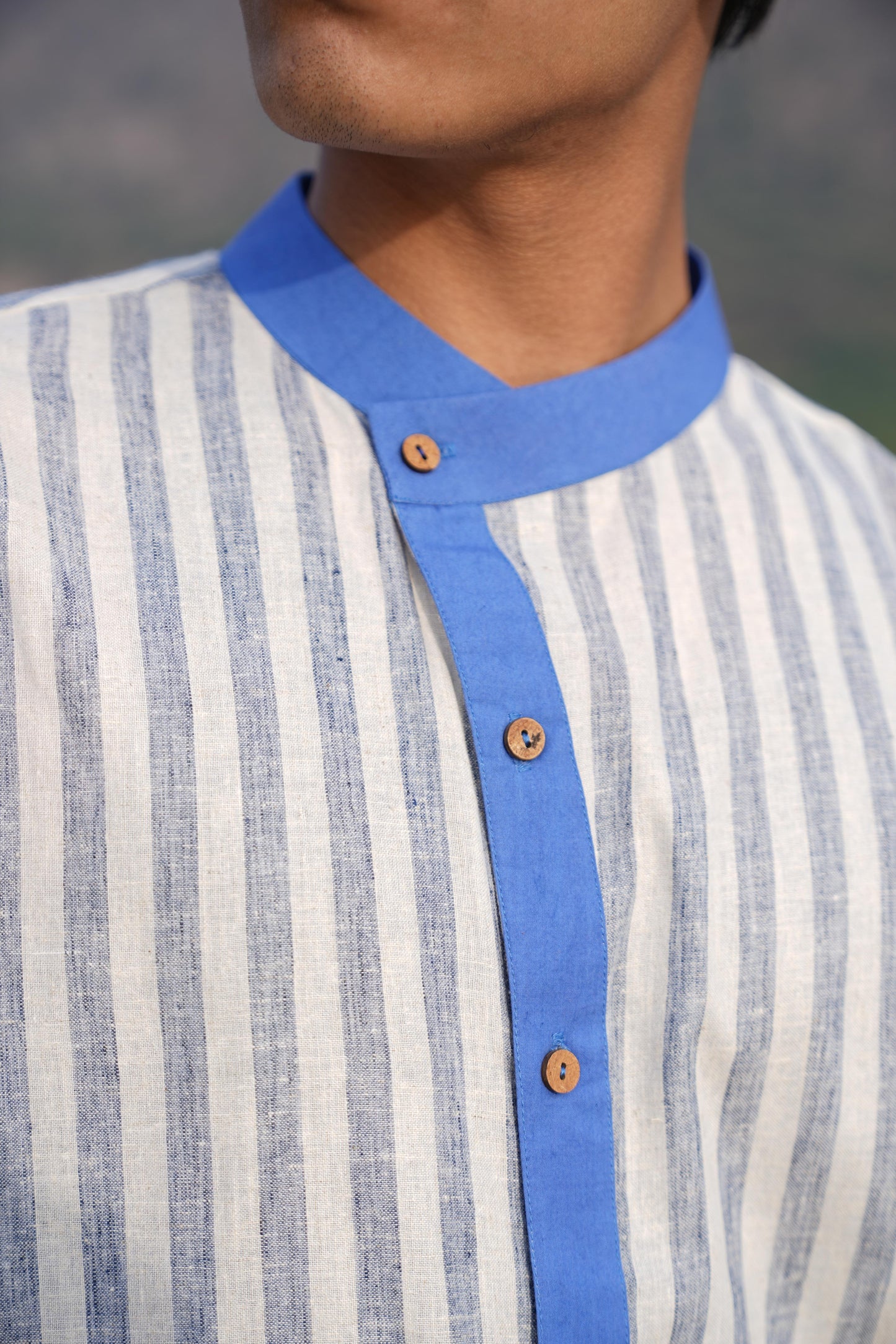 Sutra Asymmetric Stripe Shirt
