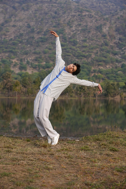 Sutra Asymmetric Stripe Shirt