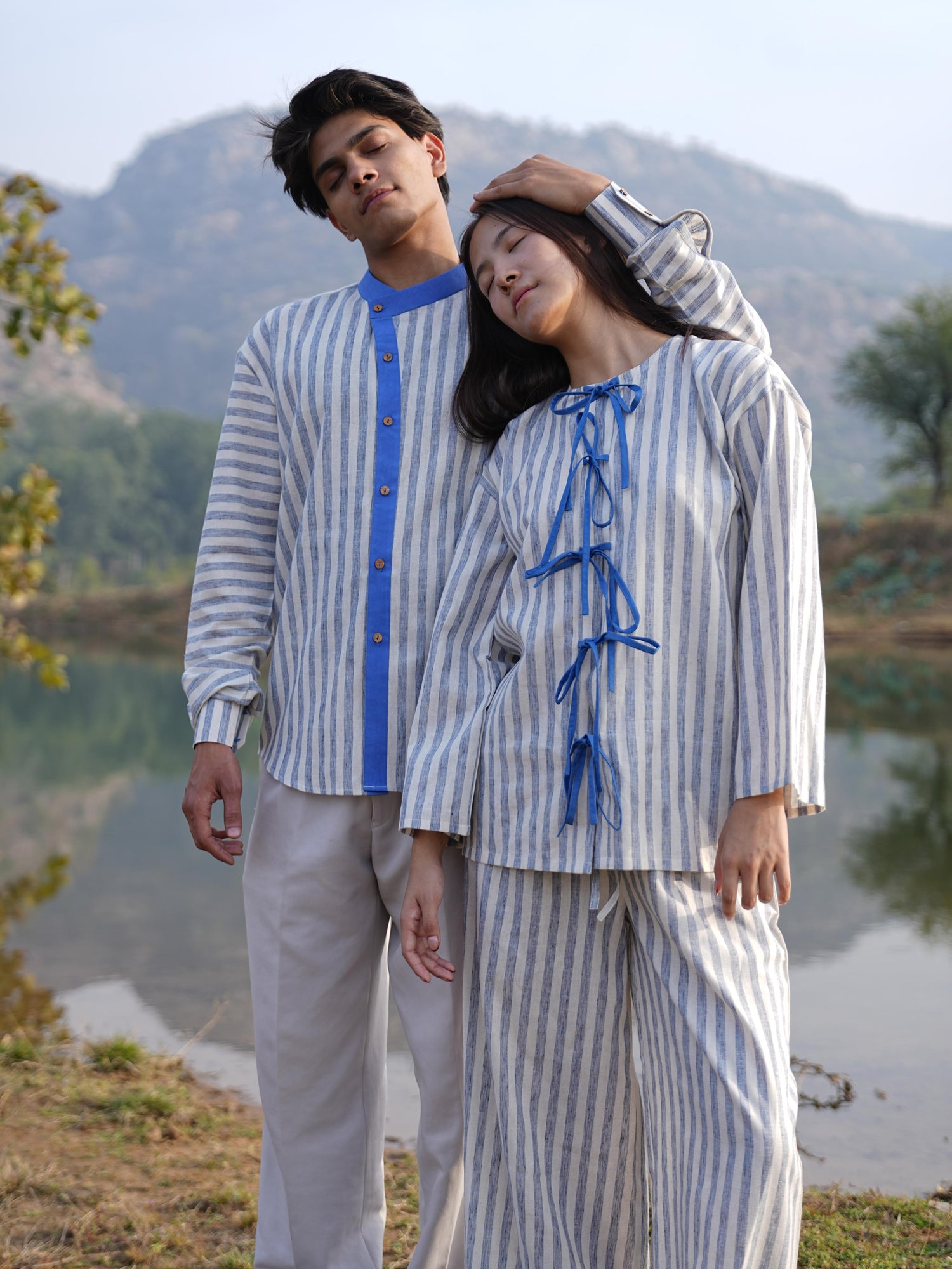 Sutra Asymmetric Stripe Shirt