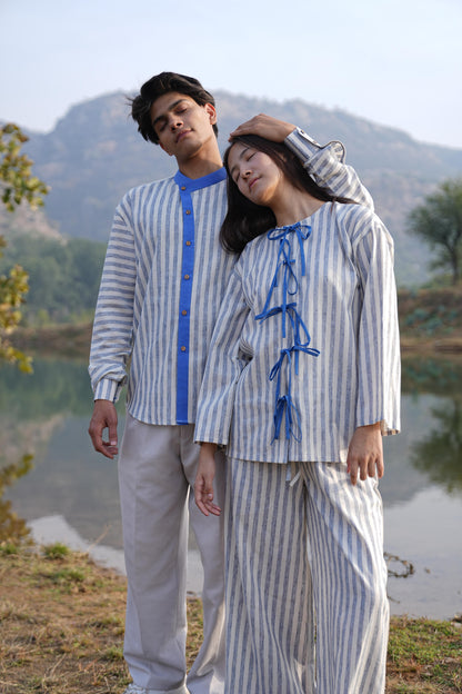 Sutra Asymmetric Stripe Shirt