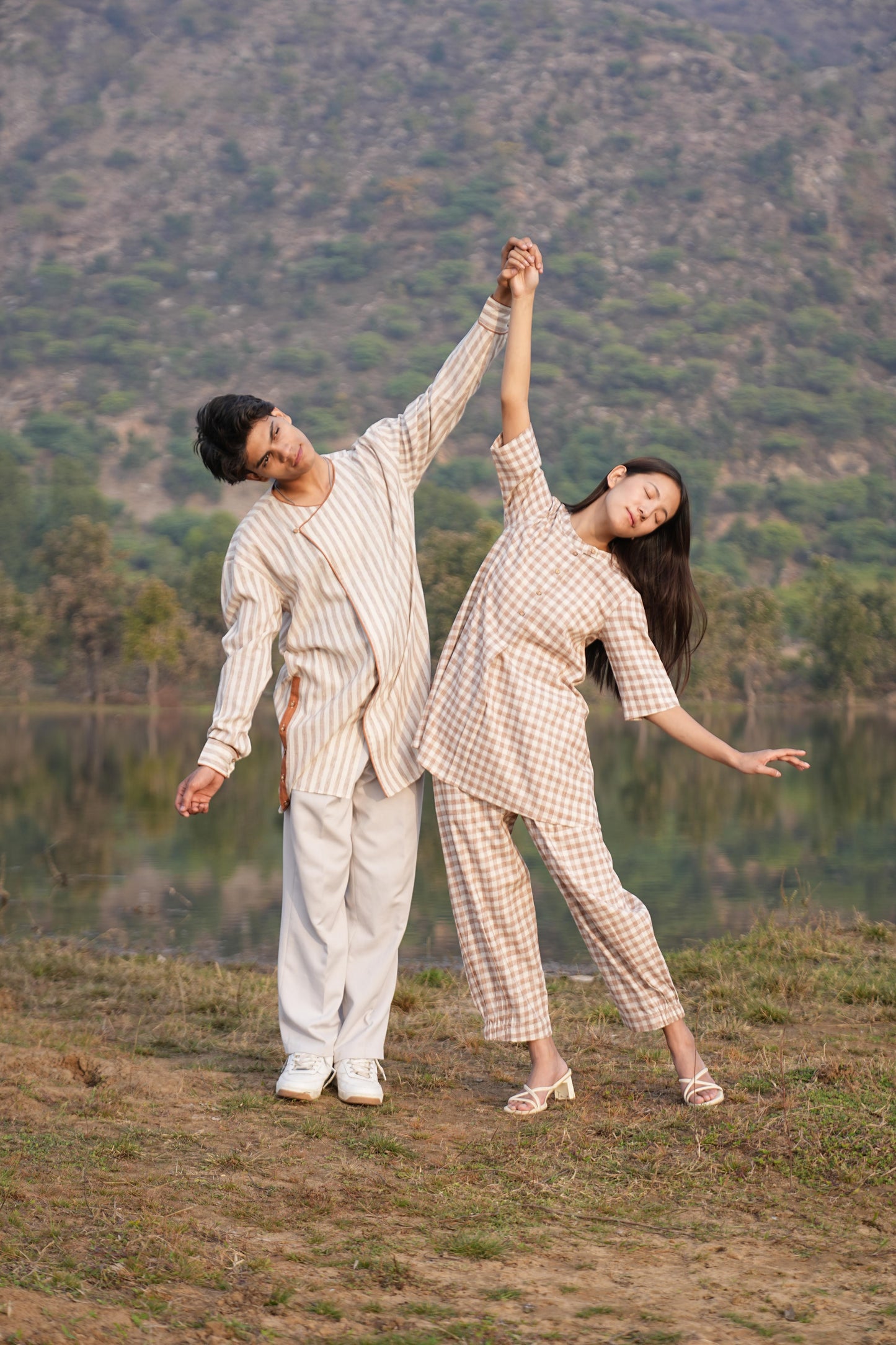 Sutra Check Mandarin Co-ord