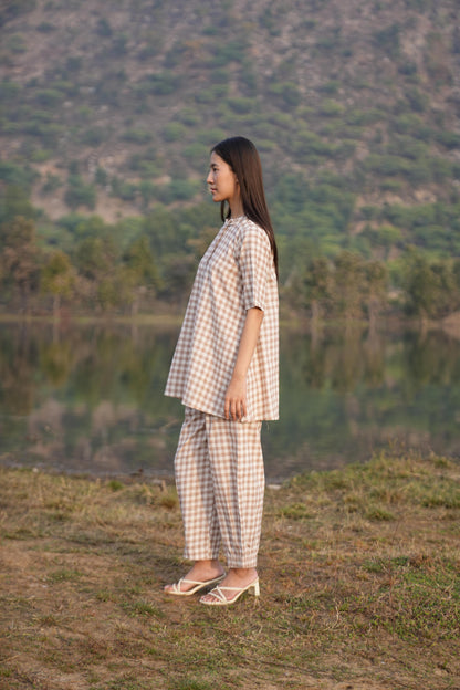 Sutra Check Mandarin Co-ord