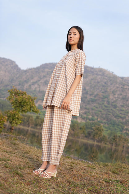 Sutra Check Mandarin Co-ord