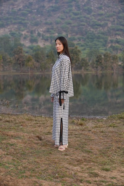 Sutra Balloon Sleeve Check Co-ord