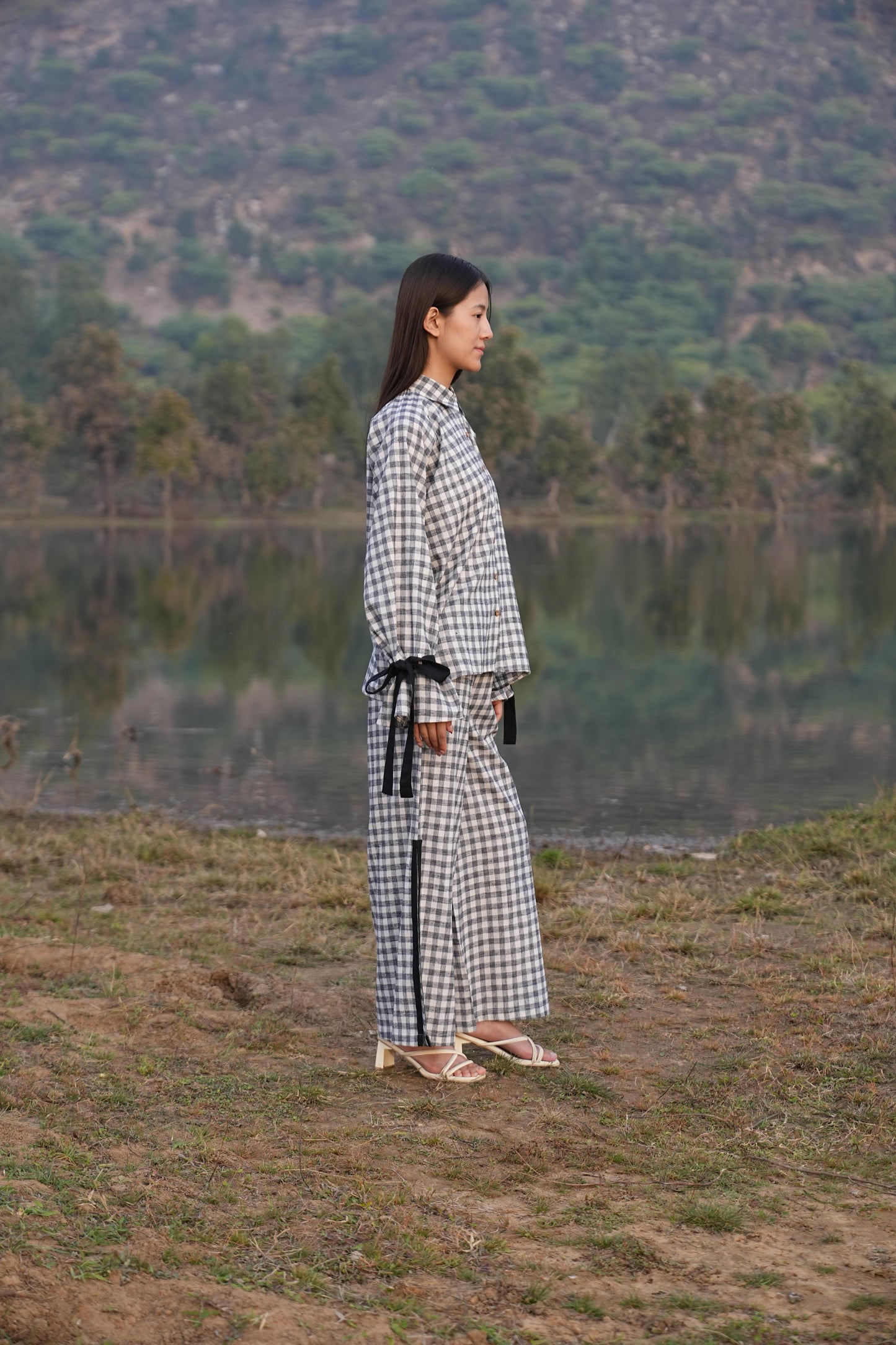 Sutra Balloon Sleeve Check Co-ord