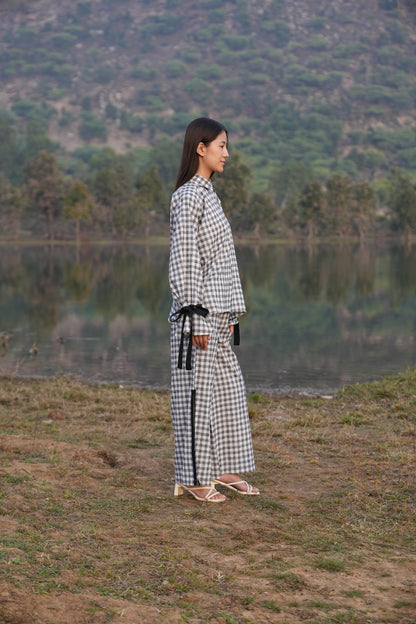 Sutra Balloon Sleeve Check Co-ord