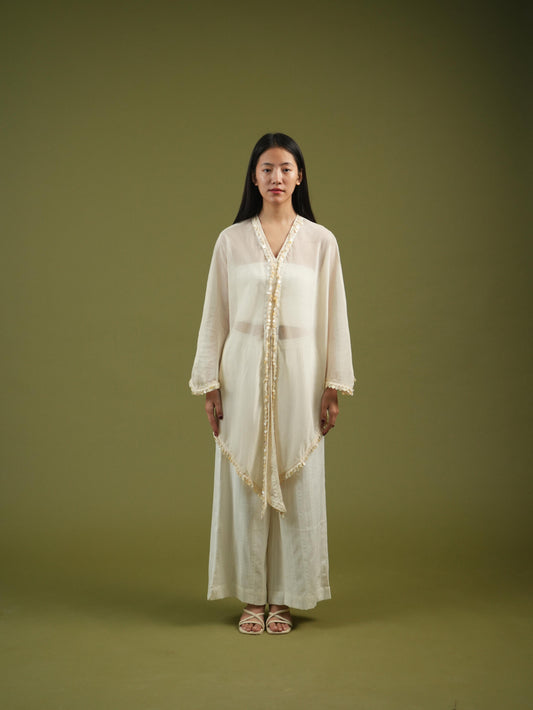 Vanshitaaz Ivory Harmony Cape Set