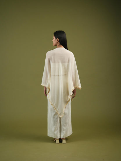 Vanshitaaz Ivory Harmony Cape Set