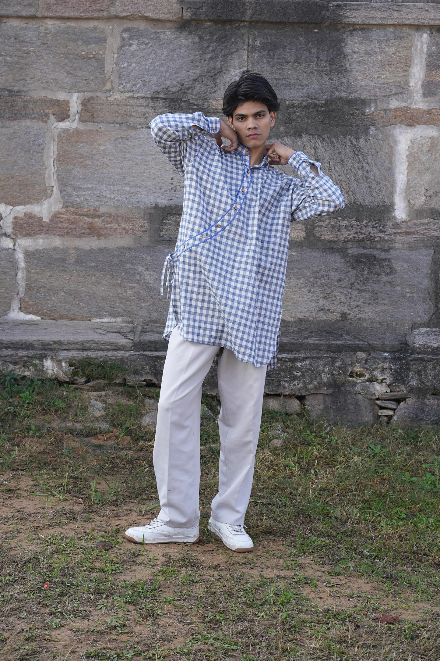 Sutra Angrakha Check Kurta