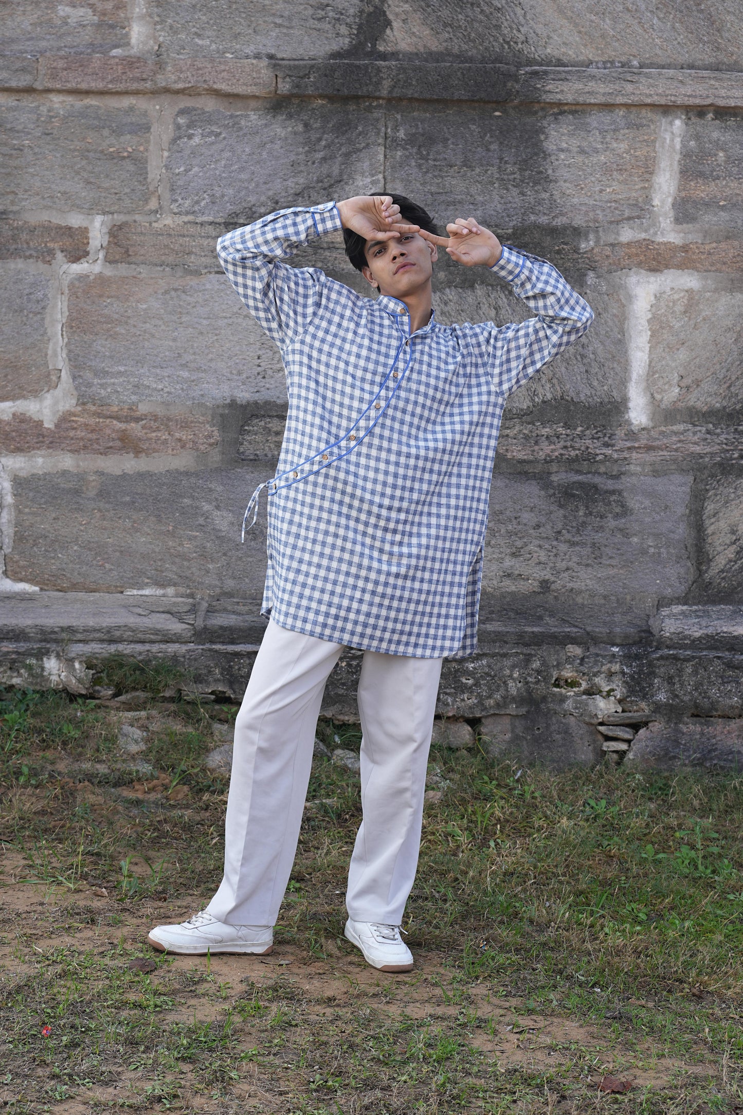 Sutra Angrakha Check Kurta