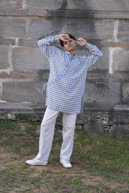 Sutra Angrakha Check Kurta