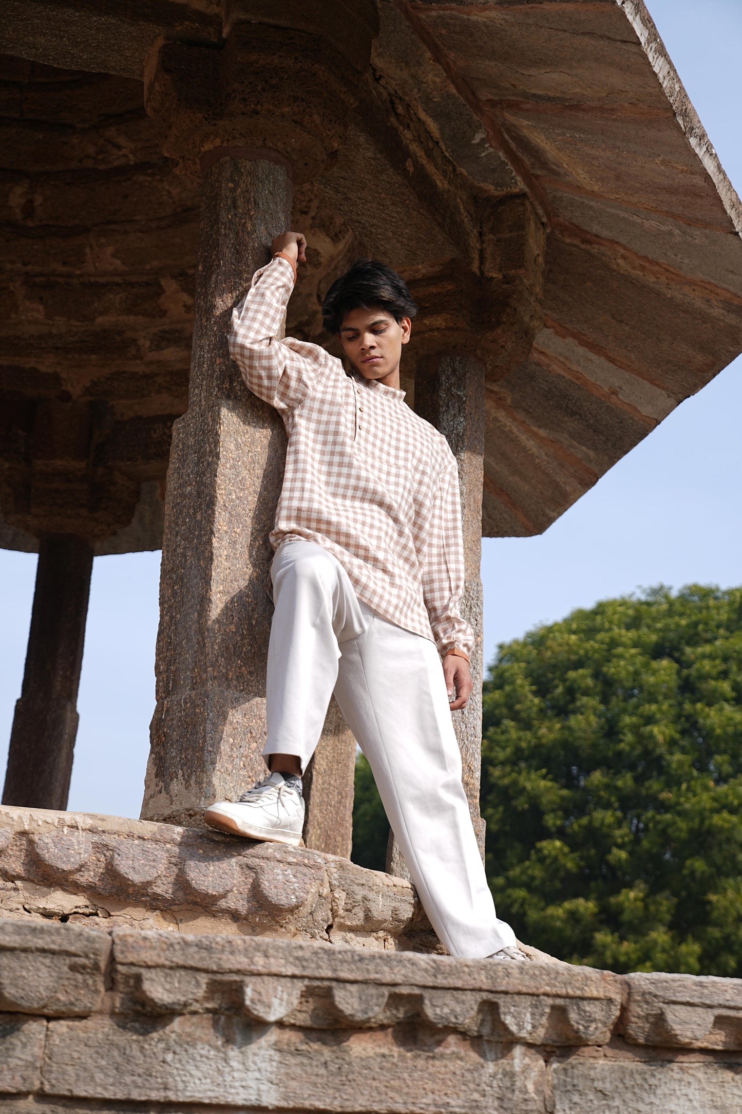 Sutra Anti-Fit Check Kurta