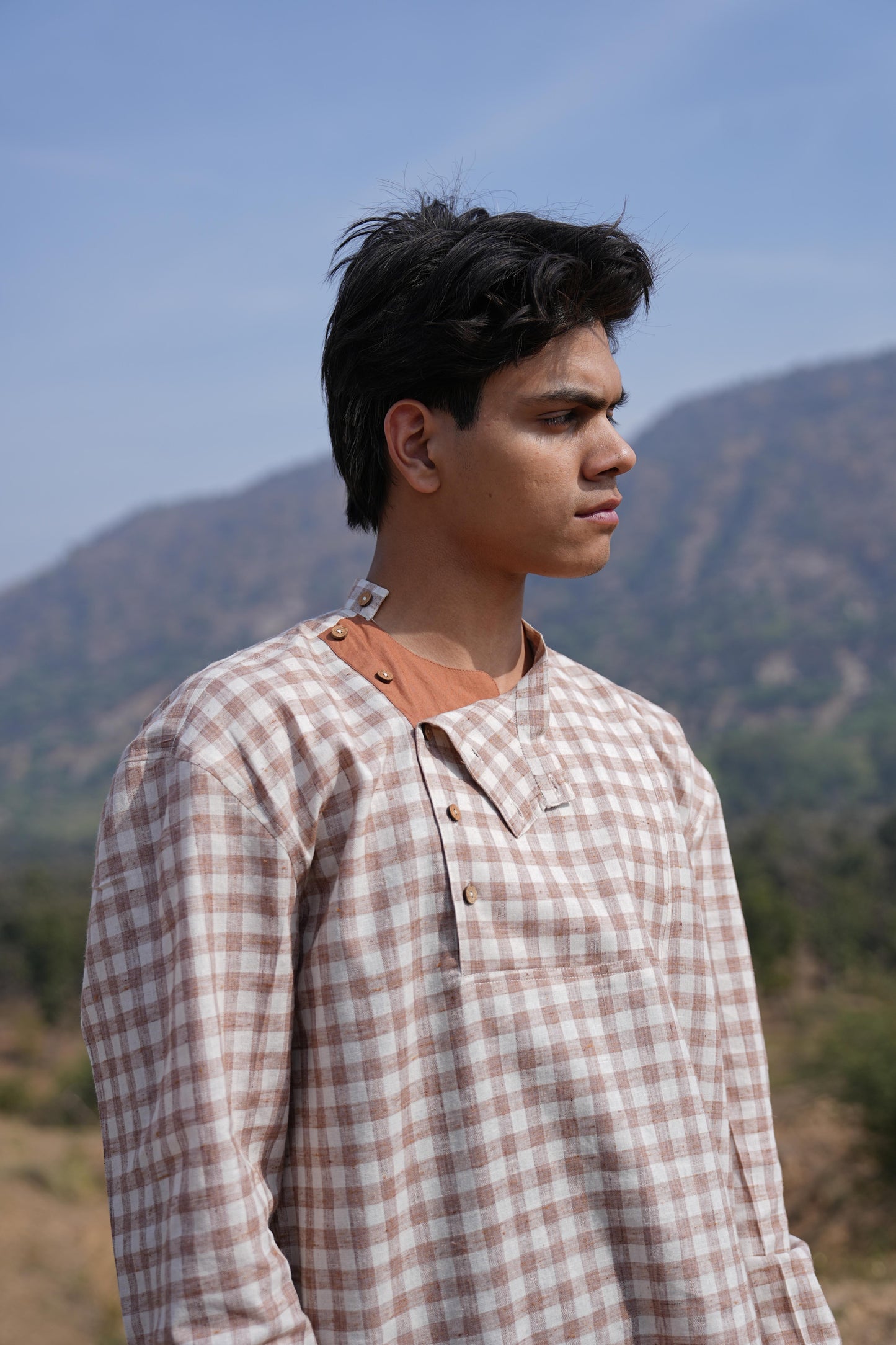 Sutra Anti-Fit Check Kurta