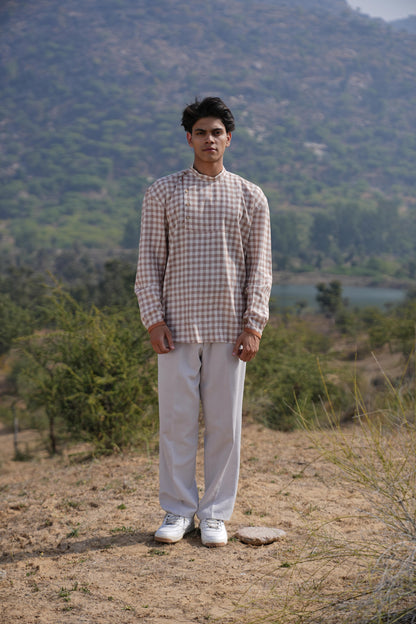 Sutra Anti-Fit Check Kurta