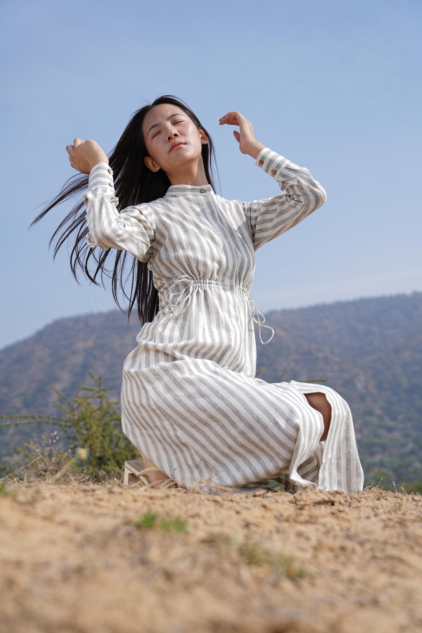 Sutra Stripe Maxi Dress