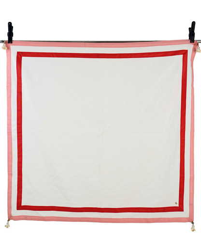 Embroidered Stole - Coral Red