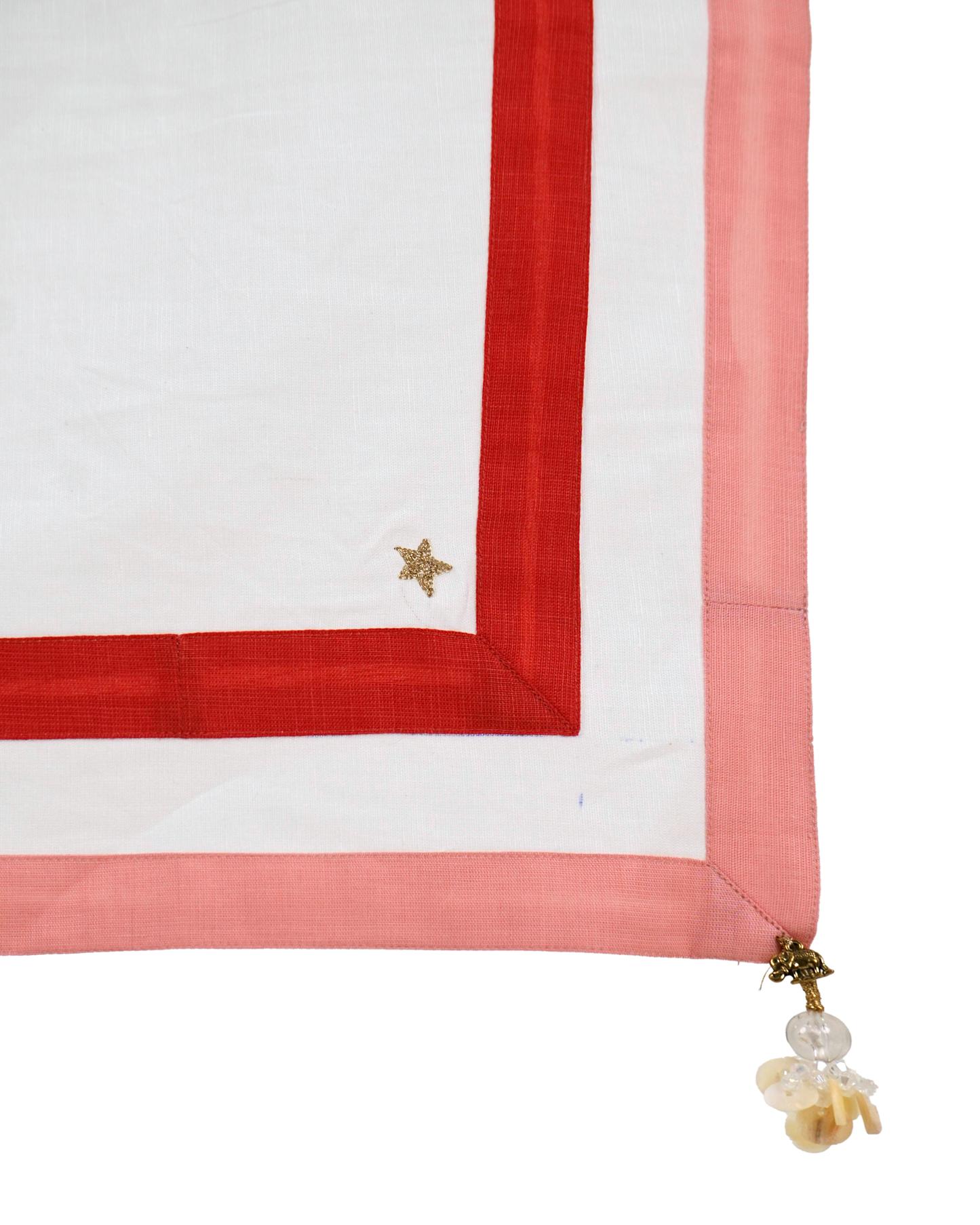 Embroidered Stole - Coral Red