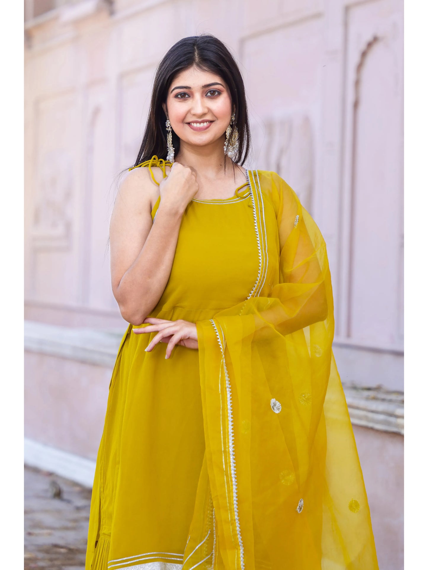 Georgette Short Kurti Sharara Dupatta Set