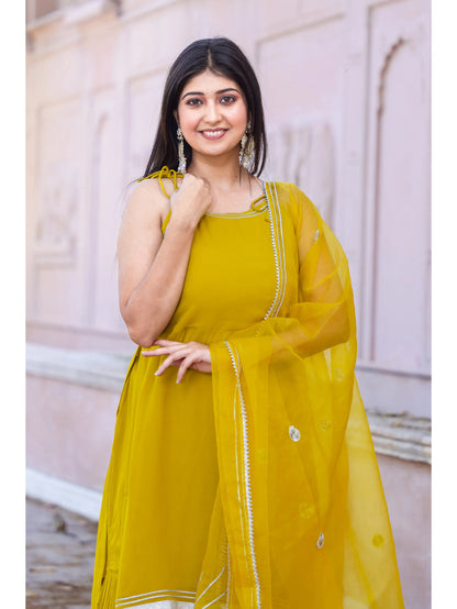 Georgette Short Kurti Sharara Dupatta Set