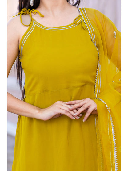 Georgette Short Kurti Sharara Dupatta Set
