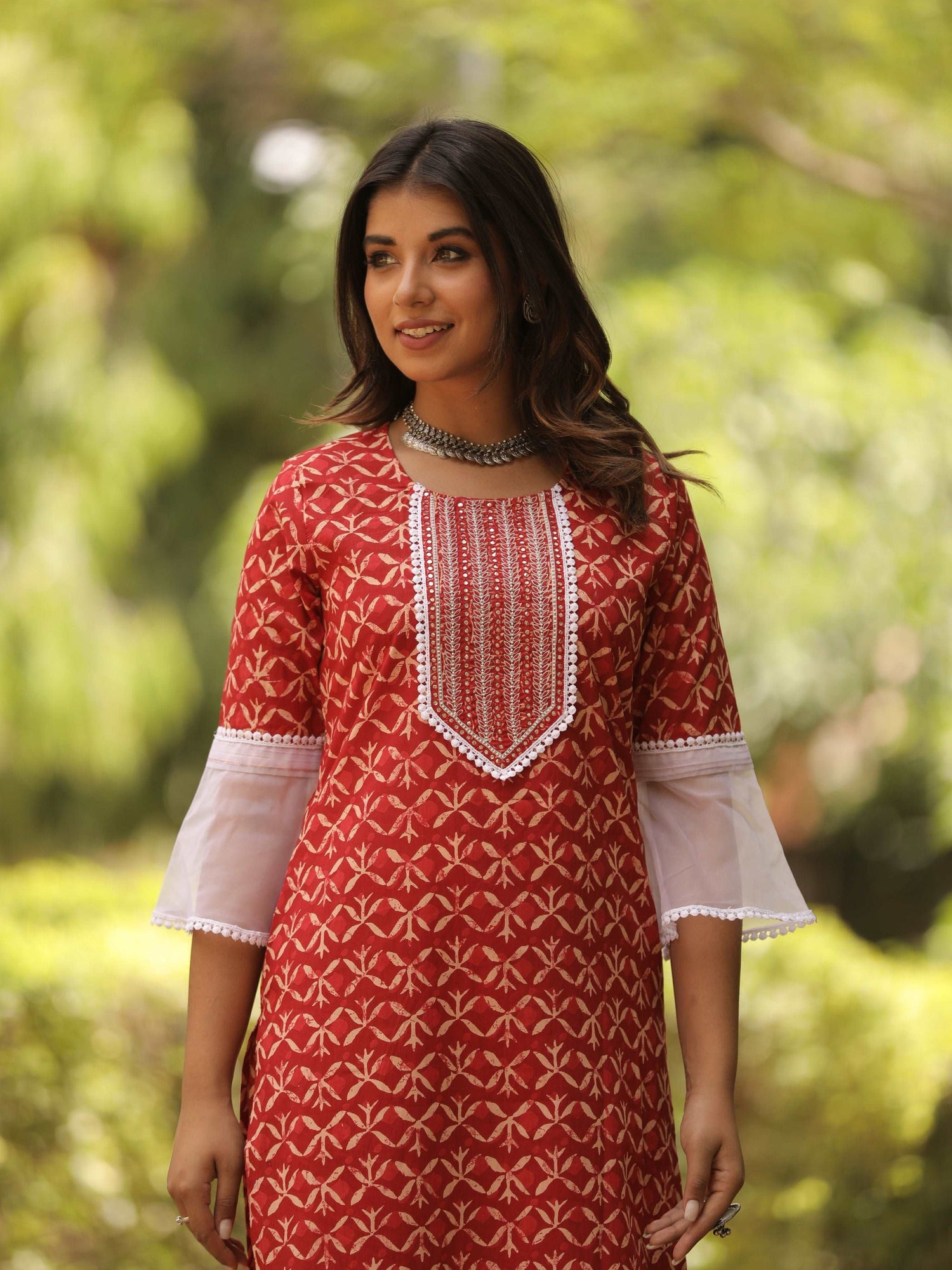 Red Cotton Kurta Pant