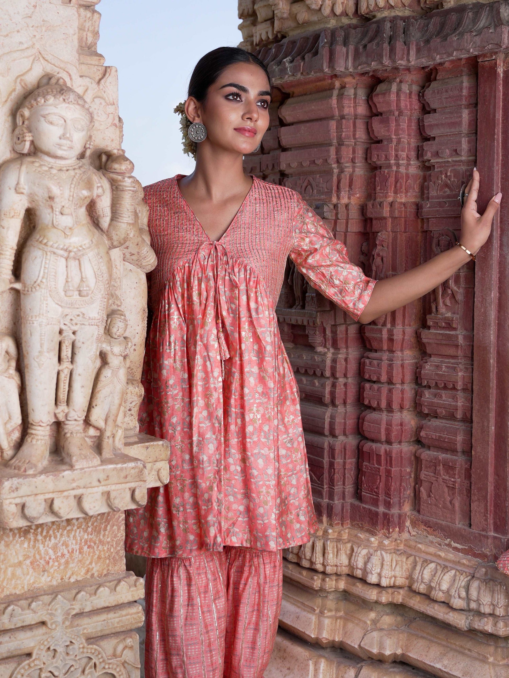 Gharara Peplum Set with Dupatta